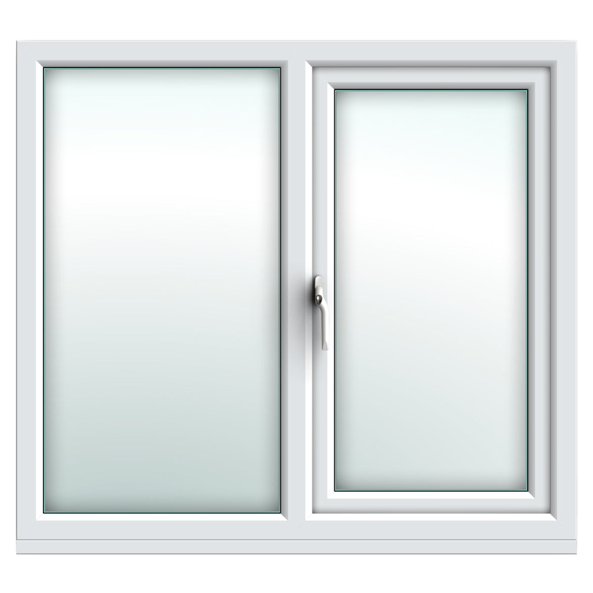 White Side Hung Next to Fixed Window