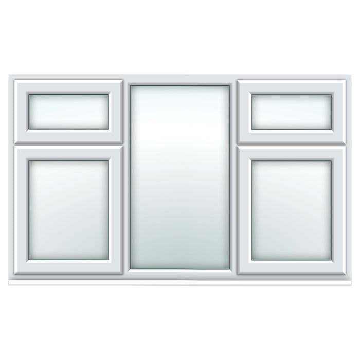 White Top Over Side Hung / Fixed Centre Window / Top Over Side Hung Window