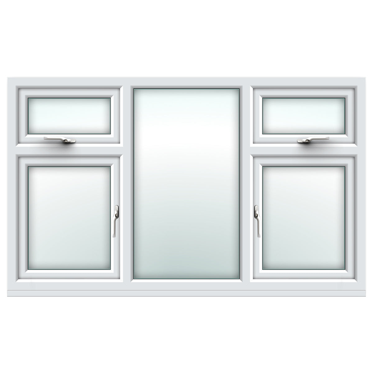 White Top Over Side Hung / Fixed Centre Window / Top Over Side Hung Wi ...