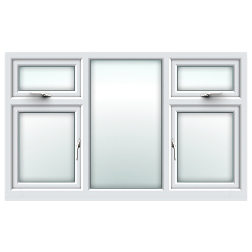 White Top Over Side Hung / Fixed Centre Window / Top Over Side Hung Window
