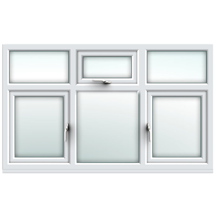 White Fixed Over Side Hung / Top Over Fixed / Fixed Over Side Hung Window