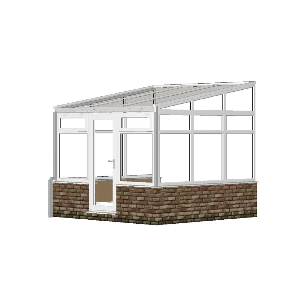 Lean to Conservatory with GLASS ROOF