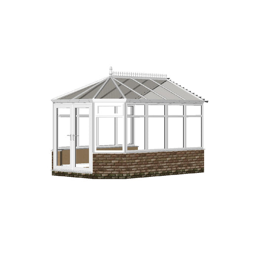 Stretched Victorian Conservatory with GLASS ROOF