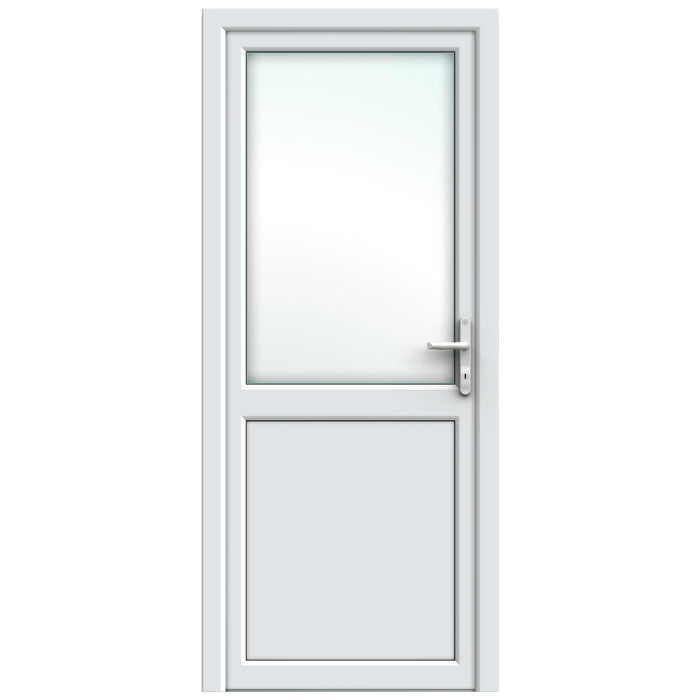 White Resi Door with midrail