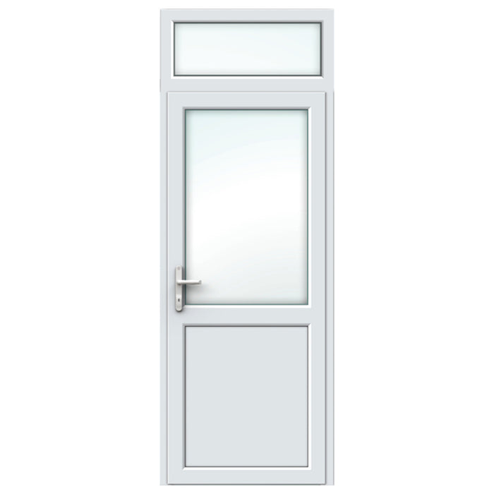 White Resi Door with midrail and top light